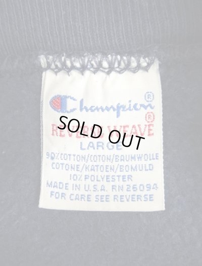 画像2: 90'S CHAMPION "目無し" 刺繍タグ リバースウィーブ モックネック ネイビー USA製 (VINTAGE)