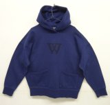 WOODBLOCK "W FELT PATCHED PIGMENT SWEAT HOODIE" NAVY (NEW)