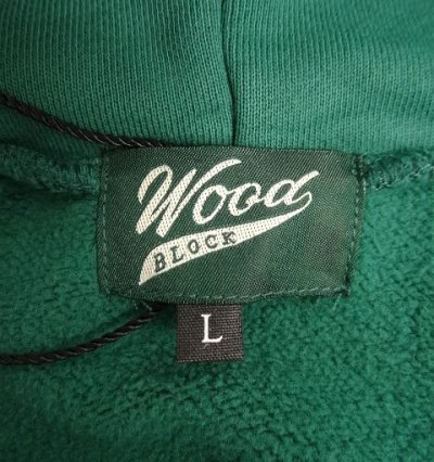 画像2: WOODBLOCK "W FELT PATCHED PIGMENT SWEAT HOODIE" GREEN (NEW)