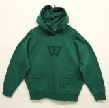 WOODBLOCK "W FELT PATCHED PIGMENT SWEAT HOODIE" GREEN (NEW)