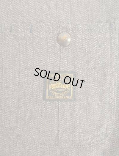 画像4: 90'S RRL 初期 三ツ星タグ 裏地フランネル ブラックシャンブレー カバーオール (VINTAGE)