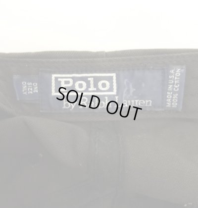 画像6: 90'S RALPH LAUREN ロゴ刺繍 ベースボールキャップ フェードブラック USA製 (VINTAGE)