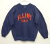 画像1: 80'S HANES "ILLINI DAD" ラグランスリーブ クルーネック スウェットシャツ ネイビー USA製 (VINTAGE) (1)