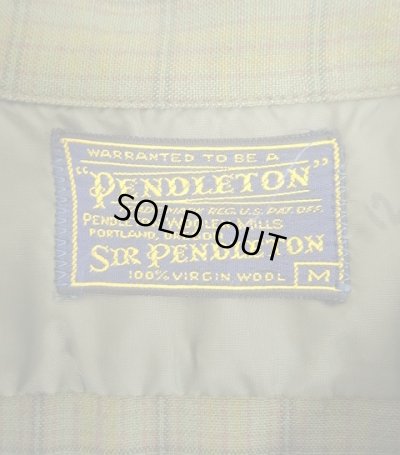 画像2: 60'S PENDLETON "SIR PENDLETON" ウール 長袖 オープンカラーシャツ チェック柄 USA製 (VINTAGE)