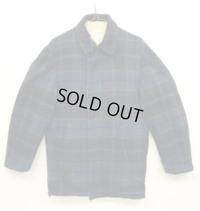画像1: 70'S PENDLETON ウール/コットン リバーシブル コート TALONジップ チェック/ベージュ (VINTAGE)