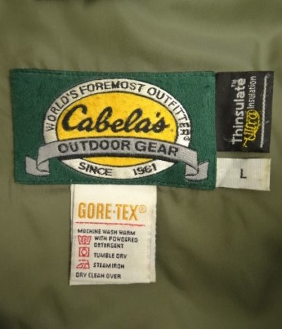 画像2: 90'S CABELA'S "GORE-TEX" 中綿THINSULATE フード付き ジャケット ダークグリーン (VINTAGE)