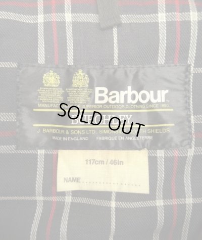 画像2: 80'S BARBOUR 2クレスト 旧タグ "BURGHLEY" オイルドコート ネイビー イングランド製 (VINTAGE)