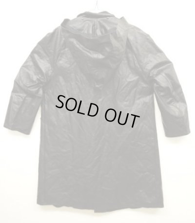 画像4: 90'S フランス軍 フード付き 襟ウール ラバーコート ブラック (VINTAGE)