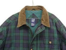 他の写真2: 90'S GAP 旧タグ 襟コーデュロイ 中綿入り カバーオール ブラックウォッチ (VINTAGE)