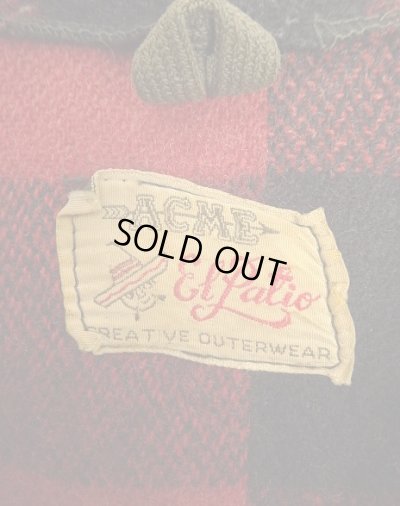 画像2: 50'S ACME ウール マッキーノジャケット ブラック/レッド バッファローチェック (VINTAGE)