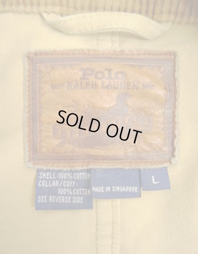 画像2: 90'S RALPH LAUREN "POLO SPORTSMAN" レザータグ ハンティングジャケット ベージュ (VINTAGE)