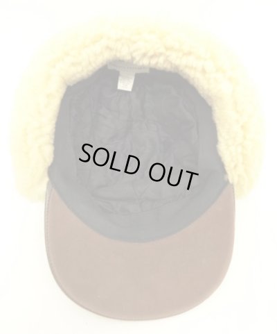 画像8: 90'S BANANA REPUBLIC 裏地キルティング シープスキン耳当て付き 2WAY レザーキャップ USA製 (VINTAGE)