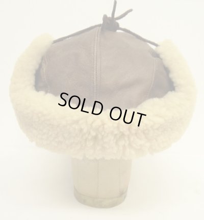 画像7: 90'S BANANA REPUBLIC 裏地キルティング シープスキン耳当て付き 2WAY レザーキャップ USA製 (VINTAGE)