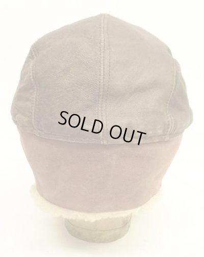 画像4: 90'S BANANA REPUBLIC 裏地キルティング シープスキン耳当て付き 2WAY レザーキャップ USA製 (VINTAGE)