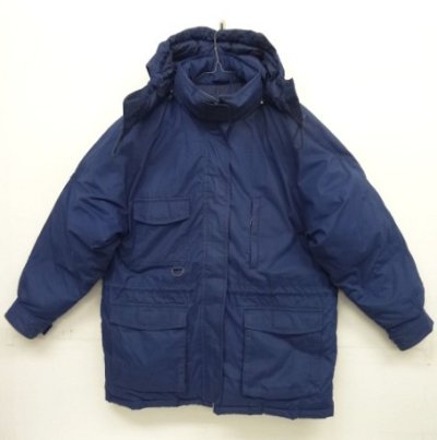 画像1: 90'S EDDIE BAUER "SNOW LINE" フード付き グースダウンジャケット ネイビー (VINTAGE)