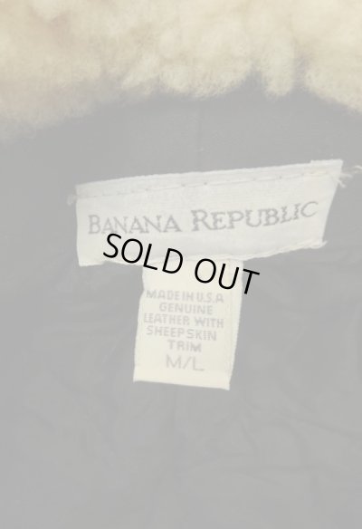 画像9: 90'S BANANA REPUBLIC 裏地キルティング シープスキン耳当て付き 2WAY レザーキャップ USA製 (VINTAGE)