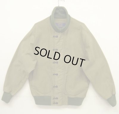 画像1: ORVIS コットンピケ フックボタン デッキジャケット カーキ (VINTAGE)