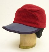 90'S PATAGONIA "SYNCHILLA DUCKBILL CAP" フリースキャップ ダークレッド/ブラック USA製 (VINTAGE)