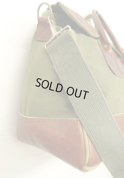 画像4: 70'S UNKNOWN キャンバス/レザー トラベルバッグ オリーブ/ブラウン USA製 (VINTAGE)