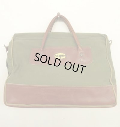 画像5: 70'S UNKNOWN キャンバス/レザー トラベルバッグ オリーブ/ブラウン USA製 (VINTAGE)