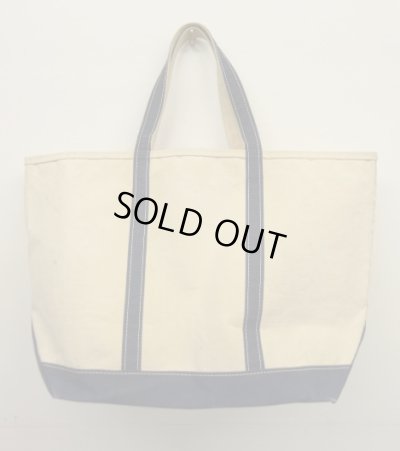 画像6: 80'S LL Bean 単色タグ キャンバス トートバッグ ネイビー/オフホワイト USA製 (VINTAGE)