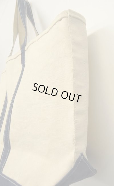 画像3: 80'S LL Bean 単色タグ キャンバス トートバッグ ネイビー/オフホワイト USA製 (VINTAGE)