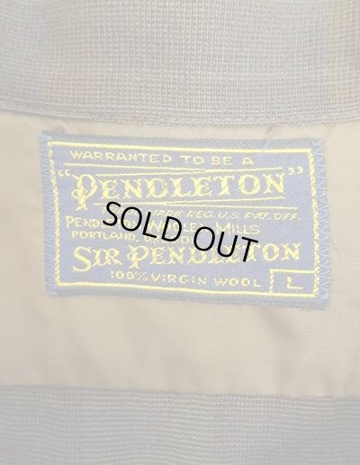 画像2: 60'S PENDLETON "SIR PENDLETON" ウール 長袖 オープンカラーシャツ ダークチェック USA製 (VINTAGE)