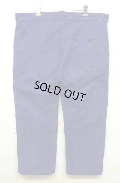 画像4: 60'S フレンチワーク モールスキン ワークパンツ ブルー フランス製 (VINTAGE)