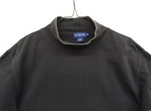 他の写真1: 90'S J.CREW モックネック 裾ロゴ刺繍 長袖 Tシャツ ブラック (VINTAGE)