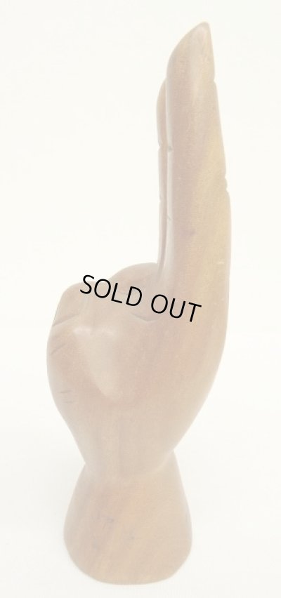 画像2: ウッド ピースサイン ハンドサイン オーナメント オブジェ M (ANTIQUE)