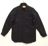 40'S アメリカ軍 US NAVY 片側フラップ付きポケット イカリボタン ウール CPOシャツ ダークネイビー (VINTAGE)