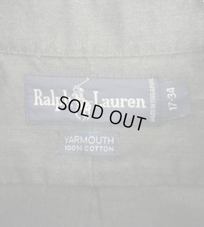 画像2: 90'S RALPH LAUREN "YARMOUTH" オックスフォード 長袖 BDシャツ ブラック (VINTAGE)
