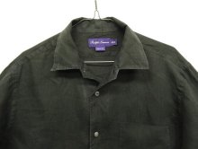 他の写真1: RALPH LAUREN "PURPLE LABEL" リネン 長袖 ボックスシャツ ブラック イタリア製 (USED)