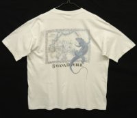 90'S BANANA REPUBLIC "イグアナ＆地図プリント" シングルステッチ ポケット付き Tシャツ USA製 (VINTAGE)