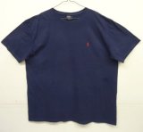 90'S RALPH LAUREN ロゴ刺繍 半袖 Tシャツ ネイビー (VINTAGE)
