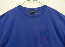 他の写真1: 90'S RALPH LAUREN シングルステッチ 耳付きポケット 半袖 Tシャツ ブルー USA製 (VINTAGE)