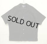 90'S RALPH LAUREN "CALDWELL"  裾ロゴ コットン 半袖 オープンカラーシャツ ブラック (VINTAGE)