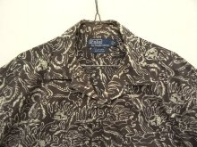 他の写真1: 90'S RALPH LAUREN "CLAYTON" コットン 半袖 オープンカラーシャツ ブラックベース/ドラゴン柄 (VINTAGE)