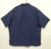画像3: 90'S RALPH LAUREN 裾ロゴ シルク/リネン 半袖 オープンカラーシャツ ネイビー (VINTAGE) (3)