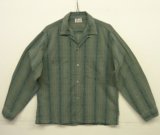 60'S Mr.Dee Cee コットン/ジャガード 長袖 オープンカラーシャツ オンブレチェック/刺繍 (VINTAGE)