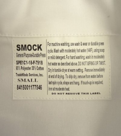 画像2: アメリカ軍 "GENERAL PURPOSE SMOCK" 半袖 オープンカラーシャツ ホワイト (DEADSTOCK)