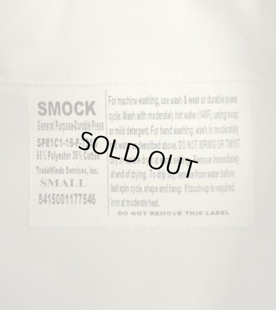 画像2: アメリカ軍 "GENERAL PURPOSE SMOCK" 半袖 オープンカラーシャツ ホワイト (DEADSTOCK)