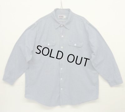 画像1: 80'S BIG MAC コットン100% シャンブレーシャツ ブルー USA製 (VINTAGE)