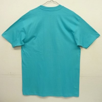 画像4: 80'S LL Bean x HANES シングルステッチ 半袖 Tシャツ ターコイズブルー USA製 (DEADSTOCK)