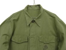 他の写真1: 50'S アメリカ軍 USMC "P-58" ステンシル入り コットンサテン ユーティリティシャツ (VINTAGE)