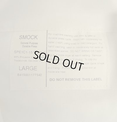 画像4: アメリカ軍 "GENERAL PURPOSE SMOCK" 半袖 オープンカラーシャツ ホワイト (DEADSTOCK)