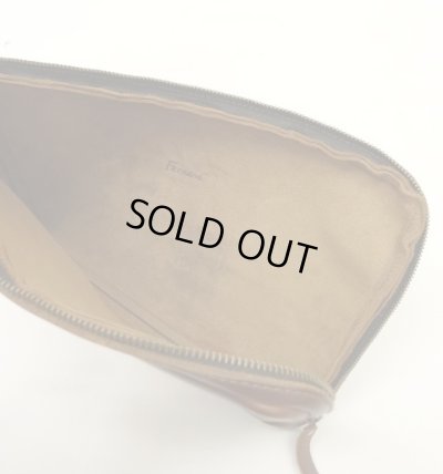 画像4: FERNAND LEATHER "CLUTCH BAG W/ZIP" オールレザー クラッチバッグ ブラウン USA製 (USED)