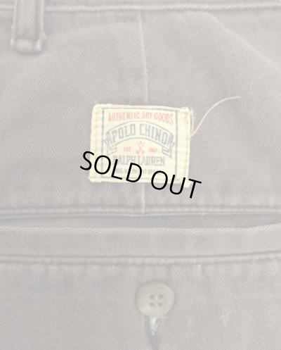 画像6: 90'S RALPH LAUREN ツープリーツ ダブルステッチ チノショーツ フェードブラック USA製 (VINTAGE)