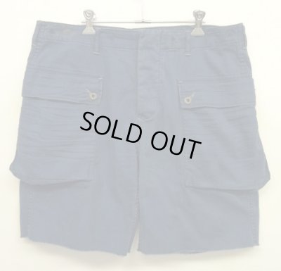 画像1: 90'S RALPH LAUREN ヘリンボーンツイル ドーナツボタン カーゴショーツ ネイビー (VINTAGE)