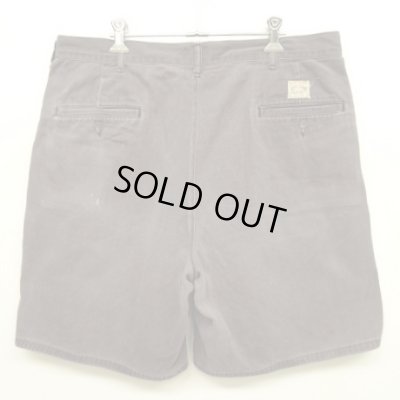 画像5: 90'S RALPH LAUREN ツープリーツ ダブルステッチ チノショーツ フェードブラック USA製 (VINTAGE)